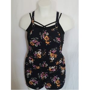 TORRID Navy Blue Floral Romper Size O